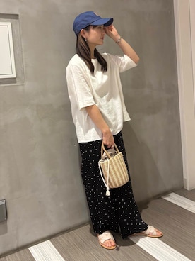 「アイテム（ハンドバッグ）」を使った、YOKO  HONDAさん（レディース・152cm）の夏コーディネート
