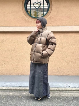 「northface」｜カメワリアオイさん（レディース・162cm）の冬コーディネート