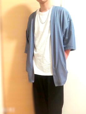 Tシャツ カットソーを使った 青コーデ の人気ファッションコーディネート Wear