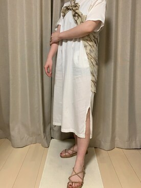 「murua」｜「アイテム（シャツワンピース）」を使った、nさん（レディース・166cm）の夏コーディネート
