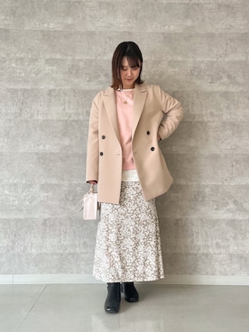 「柄物」｜「アイテム（ジャケット/アウター）」を使った、Tsugumiさん（レディース・156cm）の春コーディネート