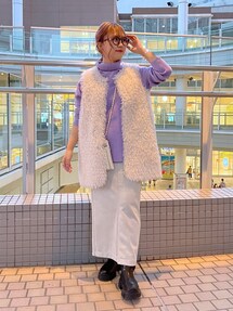 【DouDou】DDZ1032107A0005 リバーシブルカーリーファーベスト リバーシブルカーリーファーベスト | DOUDOU(ドゥドゥ)レディース