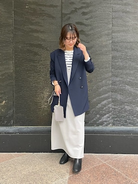 「春先取りコーデ」｜「アイテム（ジャケット/アウター）」を使った、Tsugumiさん（レディース・156cm）の冬コーディネート