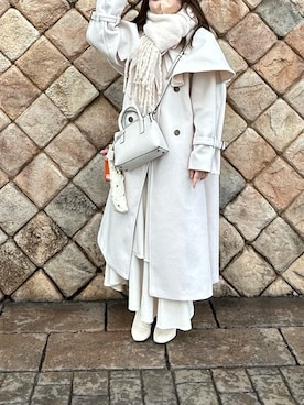 「one after another NICE CLAUP（ワンアフターアナザーナイスクラップ）のアイテム（ステンカラーコート）」を使った、rittan72さん（レディース・156cm）の冬コーディネート