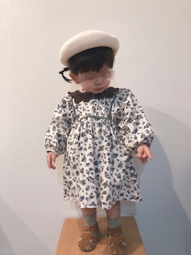 「apres les cours（アプレレクール）のアイテム（ハンチング/ベレー帽）」を使った、kanchaaさん（キッズ・80cm）の春コーディネート