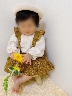 「しまむら（シマムラ）のアイテム（サロペット/オーバーオール）」を使った、kanchaaさん（キッズ・70cm）の夏コーディネート