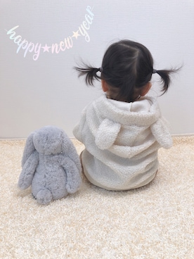 「アイテム（モカシン/デッキシューズ）」を使った、kanchaaさん（キッズ・80cm）の冬コーディネート