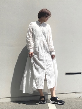 「ごきげんウィーク」｜「アイテム（シャツワンピース）」を使った、omameさん（レディース・158cm）の春コーディネート
