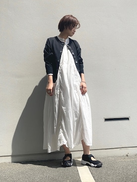 「ごきげんウィーク」｜「アイテム（シャツワンピース）」を使った、omameさん（レディース・158cm）の春コーディネート