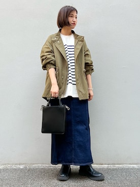 「SENSE OF PLACE by URBAN RESEARCH（センスオブプレイスバイアーバンリサーチ）のアイテム（モッズコート）」を使った、omameさん（レディース・158cm）の春コーディネート