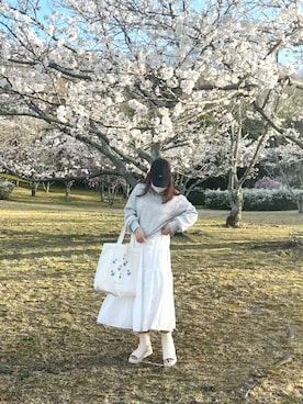 「Honeys（ハニーズ）のアイテム（キャップ）」を使った、縁さん（レディース・166cm）の春コーディネート