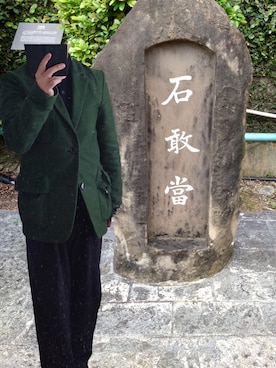 「FRANK LEDER（フランクリーダー）のアイテム（ジャケット/アウター）」を使った、ゆったり柄ものさん（メンズ・163cm）の冬コーディネート