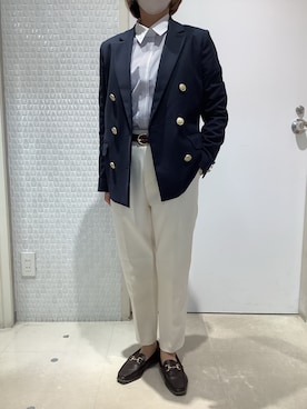 「アイテム（ビジネスシャツ）」を使った、BRICK HOUSE by Tokyo Shirts 伊丹イオンモール店さん（レディース・153cm）の冬コーディネート