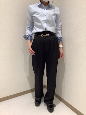 「アイテム（ビジネスシャツ）」を使った、BRICK HOUSE by Tokyo Shirts 伊丹イオンモール店さん（レディース・153cm）の秋コーディネート