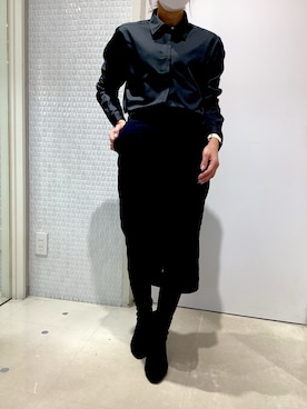 「アイテム（ビジネスシャツ）」を使った、BRICK HOUSE by Tokyo Shirts 伊丹イオンモール店さん（レディース・153cm）の冬コーディネート