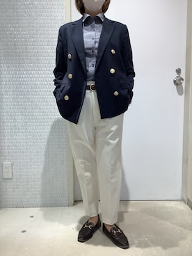 「アイテム（ビジネスシャツ）」を使った、BRICK HOUSE by Tokyo Shirts 伊丹イオンモール店さん（レディース・153cm）の秋コーディネート