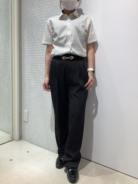 「アイテム（ビジネスシャツ）」を使った、BRICK HOUSE by Tokyo Shirts 伊丹イオンモール店さん（レディース・153cm）の夏コーディネート