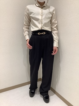 「アイテム（ビジネスシャツ）」を使った、BRICK HOUSE by Tokyo Shirts 伊丹イオンモール店さん（レディース・153cm）の秋コーディネート