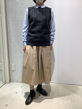 「アイテム（ビジネスシャツ）」を使った、BRICK HOUSE by Tokyo Shirts 伊丹イオンモール店さん（レディース・153cm）の秋コーディネート