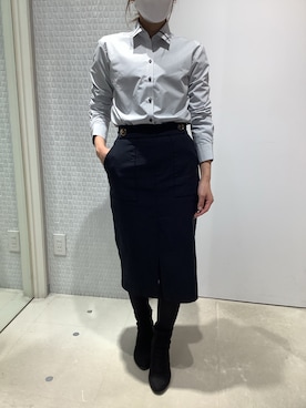 「アイテム（ビジネスシャツ）」を使った、BRICK HOUSE by Tokyo Shirts 伊丹イオンモール店さん（レディース・153cm）の秋コーディネート