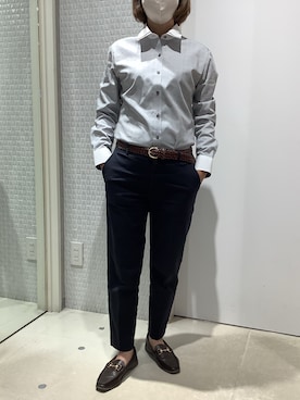 「アイテム（ビジネスシャツ）」を使った、BRICK HOUSE by Tokyo Shirts 伊丹イオンモール店さん（レディース・153cm）の秋コーディネート