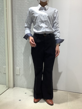 「アイテム（ビジネスシャツ）」を使った、BRICK HOUSE by Tokyo Shirts 伊丹イオンモール店さん（レディース・153cm）の冬コーディネート