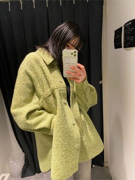 「ハイネックトップス」｜山崎愛実さん（レディース・164cm）の冬コーディネート