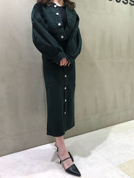 「MURUA（ムルーア）のアイテム（テーラードジャケット）」を使った、山崎愛実さん（レディース・164cm）の夏コーディネート