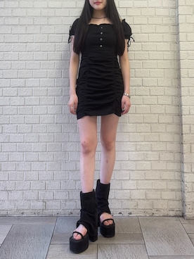 「厚底」｜山崎愛実さん（レディース・164cm）の夏コーディネート