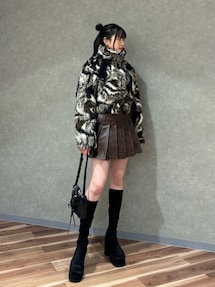 EMODA ヴィンテージライクプリーツミニスカート ブラウン Mサイズ エモダ EMODA ヴィンテージライクプリーツミニスカート