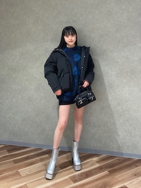 「厚底」｜「アイテム（ブルゾン）」を使った、山崎愛実さん（レディース・164cm）の秋コーディネート