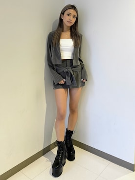 「GYDA（ジェイダ）のアイテム（テーラードジャケット）」を使った、katsusaさん（レディース・161cm）の夏コーディネート