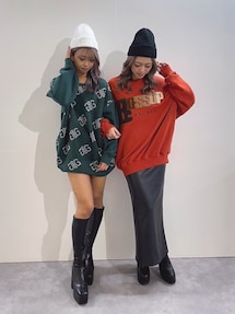 GYDA ニットドッキング スウェットトップス　ブラック GYDA Symmetry GYDA ニットドッキング スウェットトップス