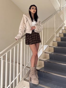 「GYDA（ジェイダ）のアイテム（ブーツ）」を使った、katsusaさん（レディース・161cm）の秋コーディネート