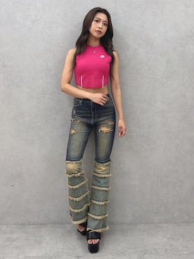 「GYDA（ジェイダ）のアイテム」を使った、katsusaさん（レディース・161cm）の夏コーディネート