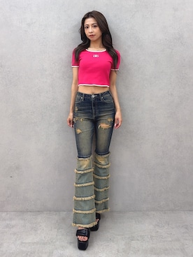 「フレア」｜katsusaさん（レディース・161cm）の夏コーディネート