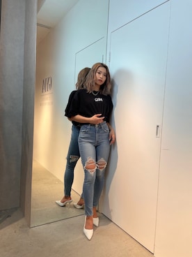 「GYDA（ジェイダ）のアイテム（ネックレス）」を使った、katsusaさん（レディース・161cm）の春コーディネート