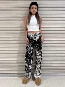 GYDA ハイウエスト Tie Dyeワイドデニムパンツ ブラック サイズM ジェイダ GYDA ハイウエスト Tie Dyeワイドデニムパンツ