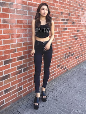 「GYDA（ジェイダ）のアイテム」を使った、katsusaさん（レディース・161cm）の夏コーディネート