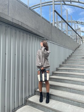 「GYDA（ジェイダ）のアイテム（トートバッグ）」を使った、katsusaさん（レディース・161cm）の冬コーディネート