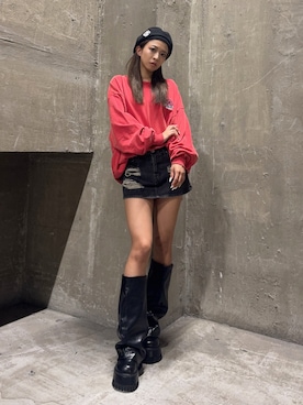 「アイテム（スウェット）」を使った、katsusaさん（レディース・161cm）の夏コーディネート