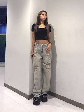 「GYDA（ジェイダ）のアイテム」を使った、katsusaさん（レディース・161cm）の夏コーディネート