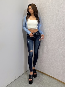 GYDA　ラメシアーオフショルショートニットカーディガン　0725428334 ラメシアーオフショルショートニットカーディガン[品番
