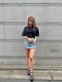 【新品未着用】 グルカチャンキーストラップサンダル サンダル ブラック GYDA ジェイダ GYDA STONEストラップチャンキーサンダル （ブラック