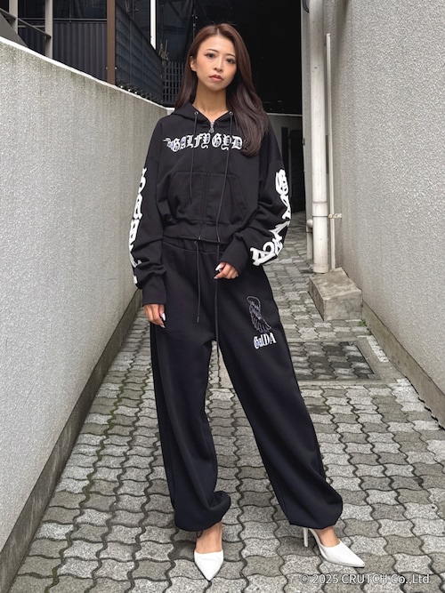 GALFY（ガルフィー） パーカー&パンツ黒 wing bijou ほっちー/GYDA×GALFY パーカー パーカー wing bijou GYDA×GALFY パンツ