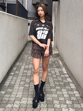 「GYDA（ジェイダ）のアイテム（ソックス/靴下）」を使った、katsusaさん（レディース・161cm）の夏コーディネート