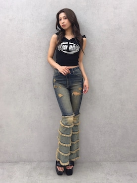 「GYDA（ジェイダ）のアイテム」を使った、katsusaさん（レディース・161cm）の夏コーディネート