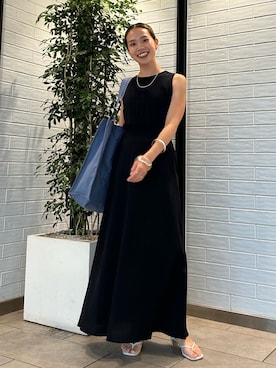 「Ungrid（アングリッド）のアイテム（トートバッグ）」を使った、松岡奈瑠さん（レディース・157cm）の夏コーディネート