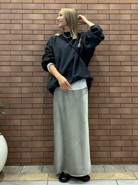 「Ungrid（アングリッド）のアイテム（ショルダーバッグ）」を使った、松岡奈瑠さん（レディース・157cm）の秋コーディネート