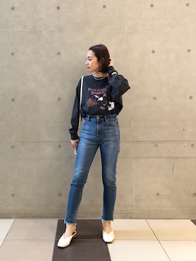 「Ungrid（アングリッド）のアイテム（ブレスレット）」を使った、松岡奈瑠さん（レディース・157cm）の春コーディネート